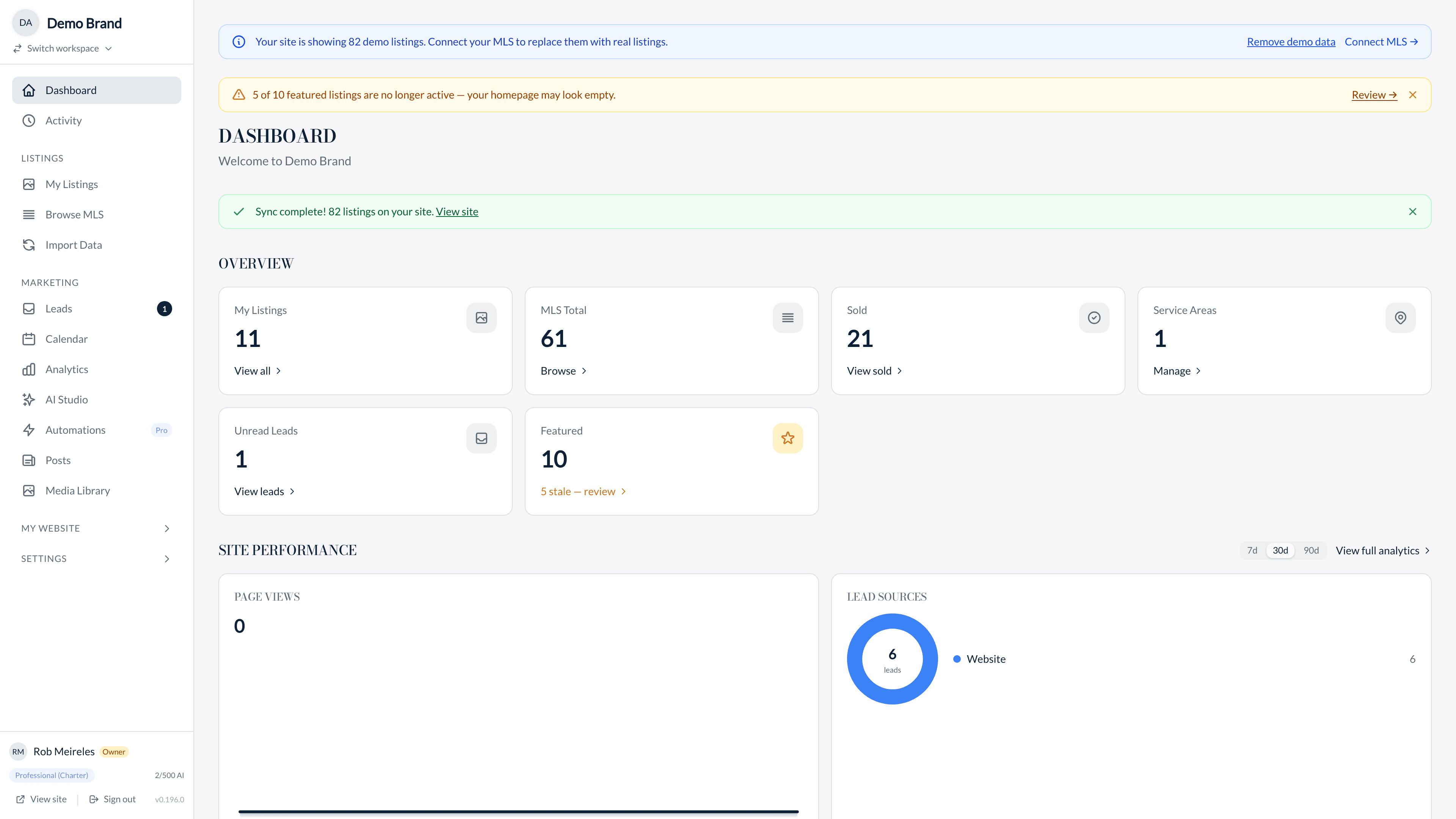 Analytics screenshot