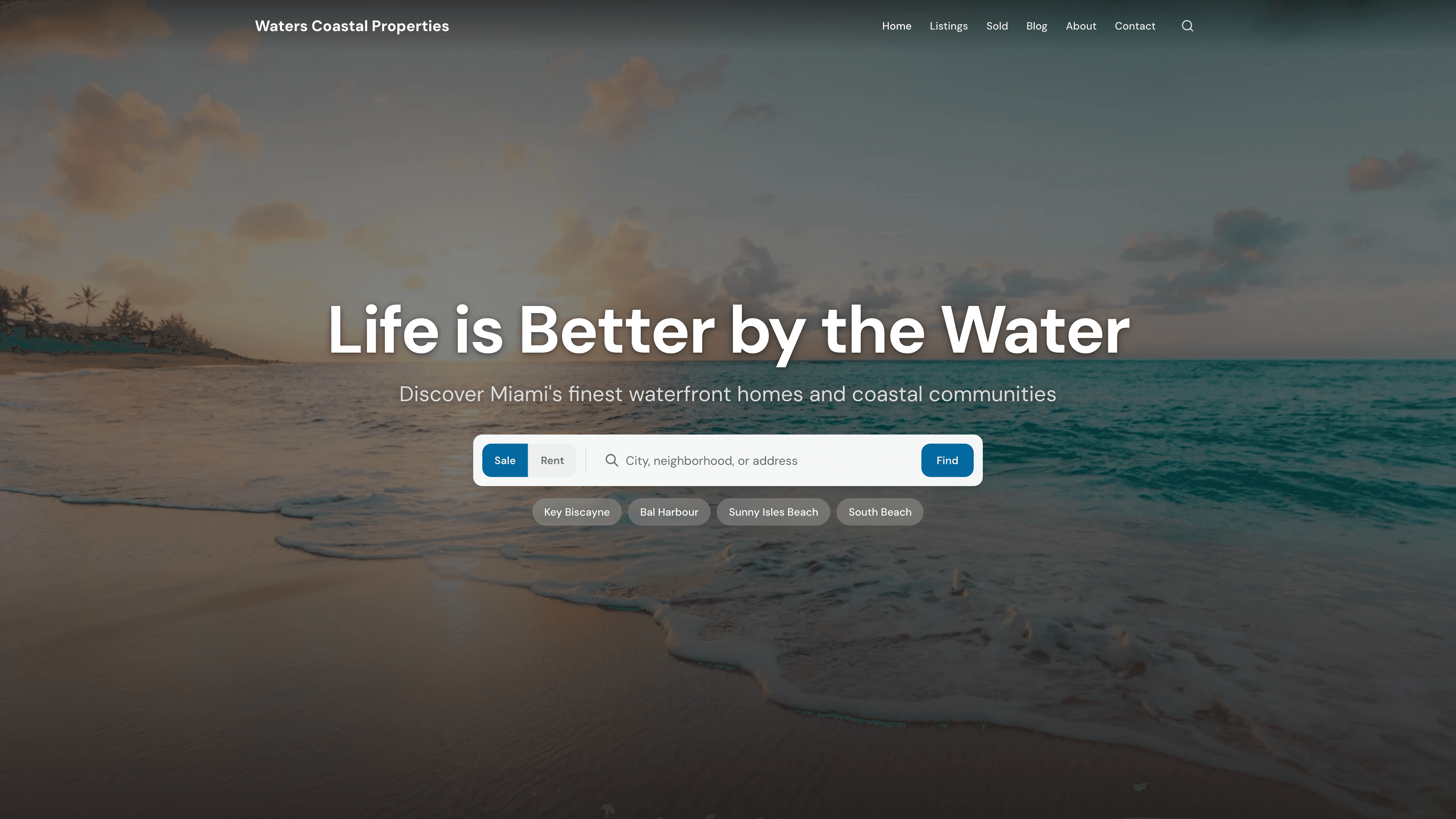 Waters Coastal Properties template preview